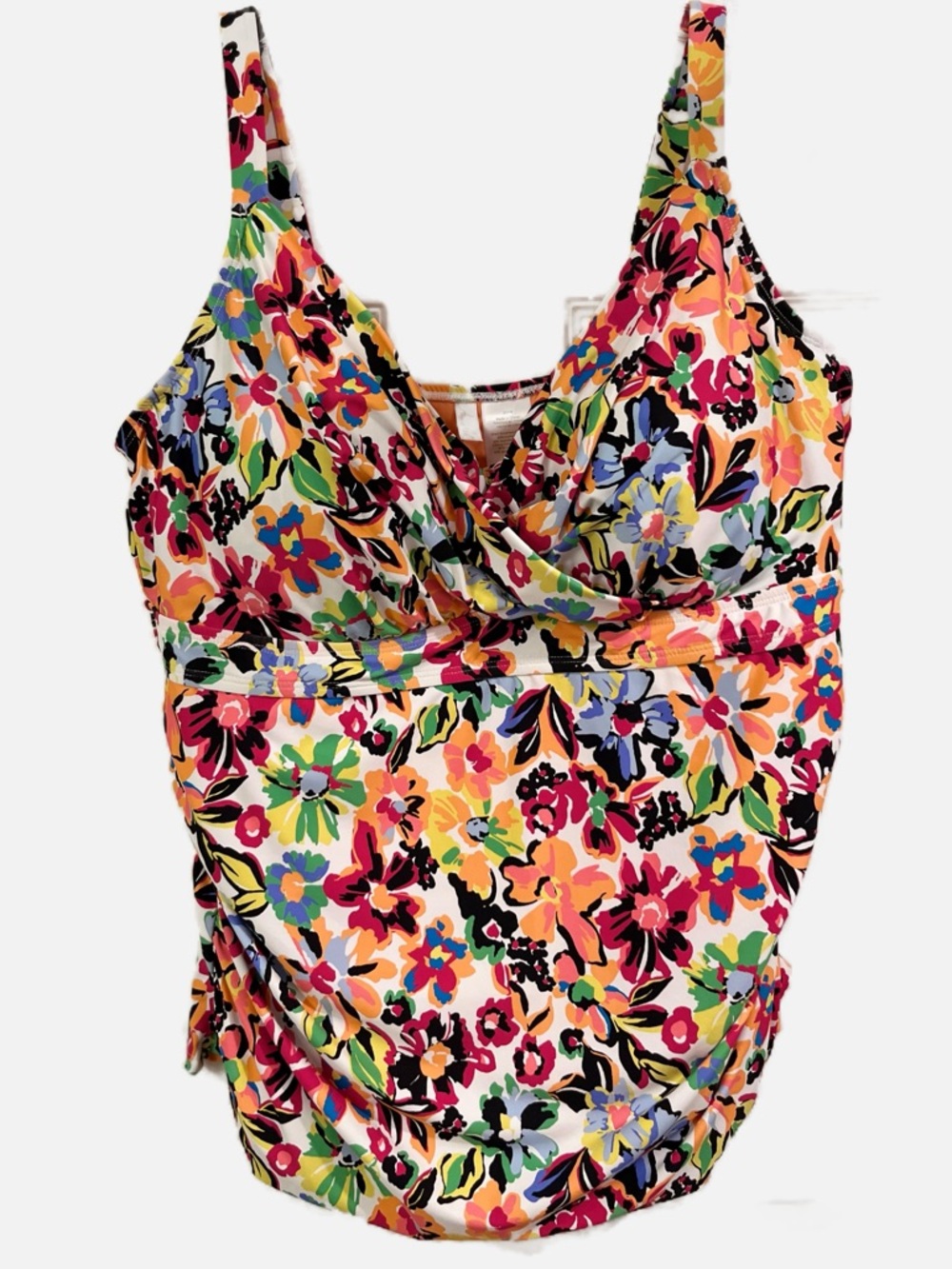 Anne Cole Women’s Swimsuit Multicolor Floral Surplice Tankini Swim Top  20W